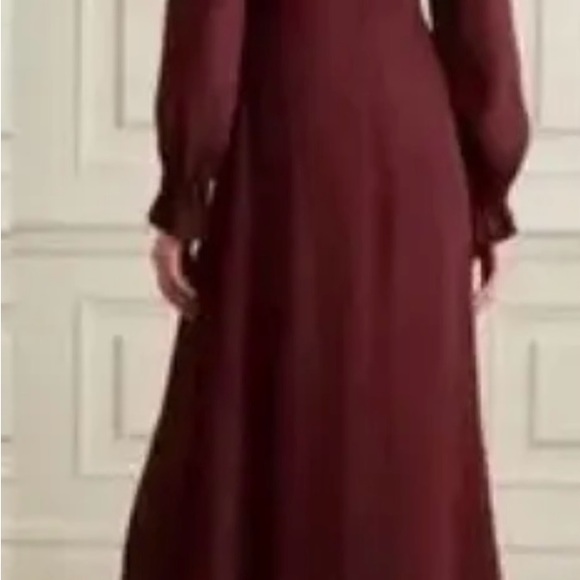 Reformation burgundy stevi- leg crepe midi dress size 10 - Picture 2 of 16